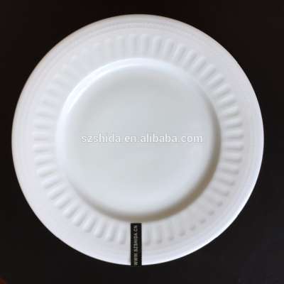 HP002 10.5" embossed fine dining plates in white