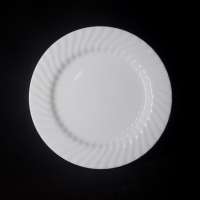 Hotel porcelain 10.5" Embossed hotel used dinner plates  in white