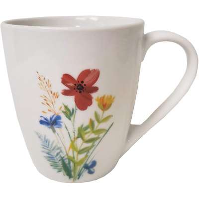 Europe style  Cylindrical mug 10oz porcelain mugs ,fine porcelain mugs with full design